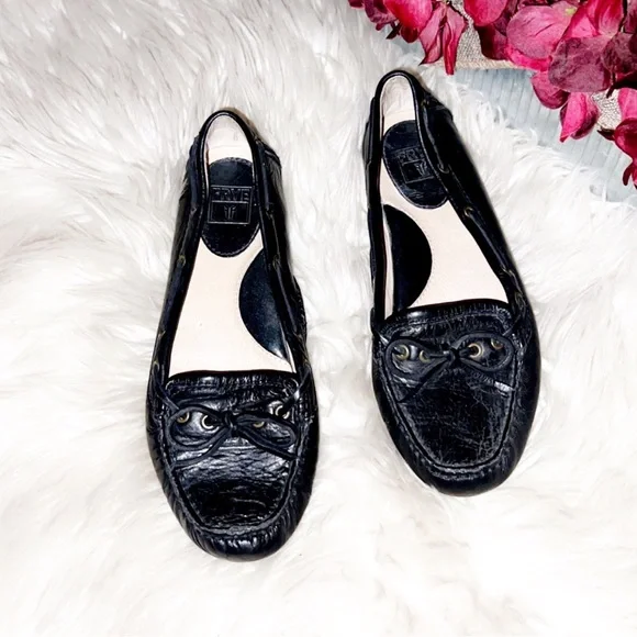 FRYE Reagan Campus Driver in Black Leather